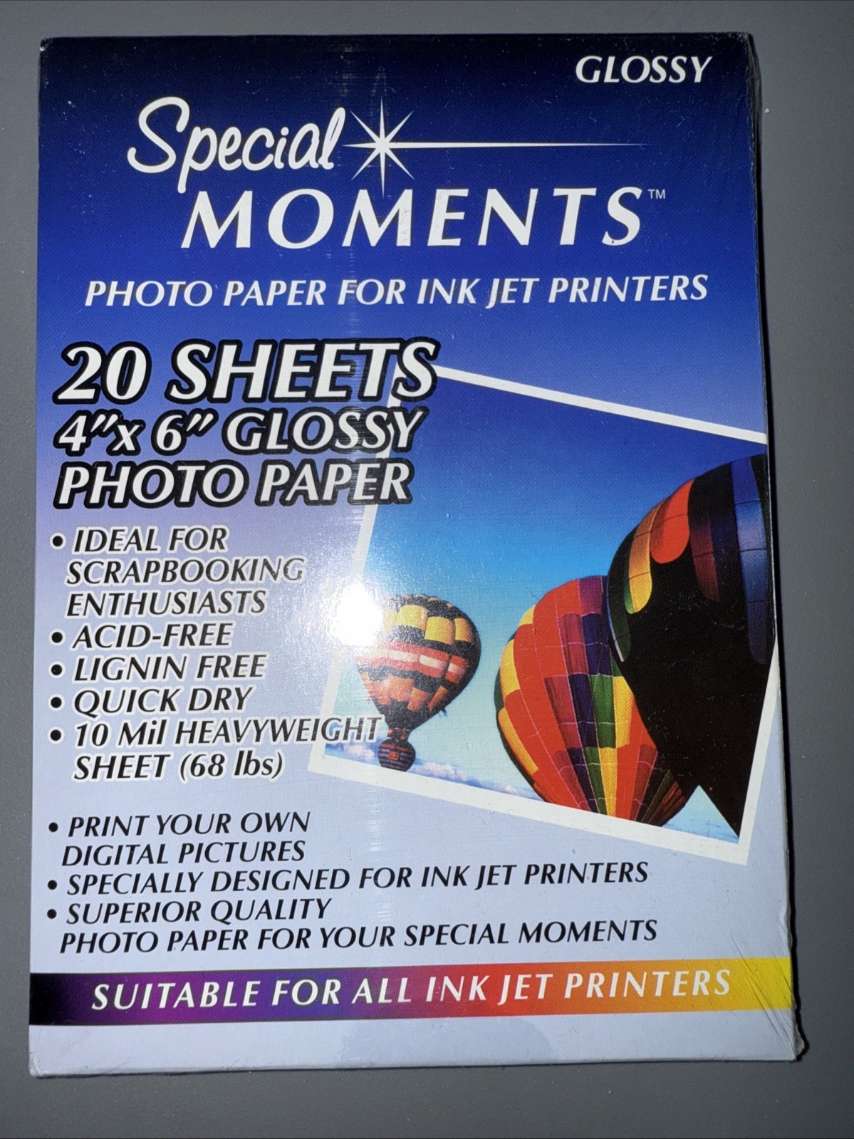New Special Moments 4" x 6" Photo Paper For Ink Jet Printers - 20 Sheets Glossy