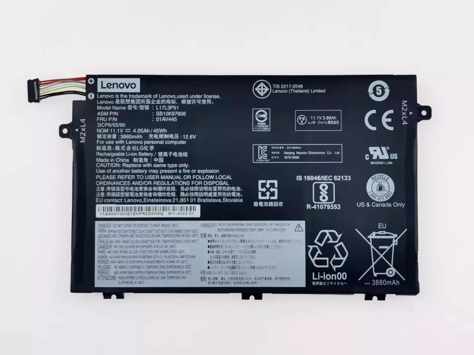 Original 45Wh 01AV463 Battery for Lenovo ThinkPad L580 L590 01AV464 L17M3P54 NEW