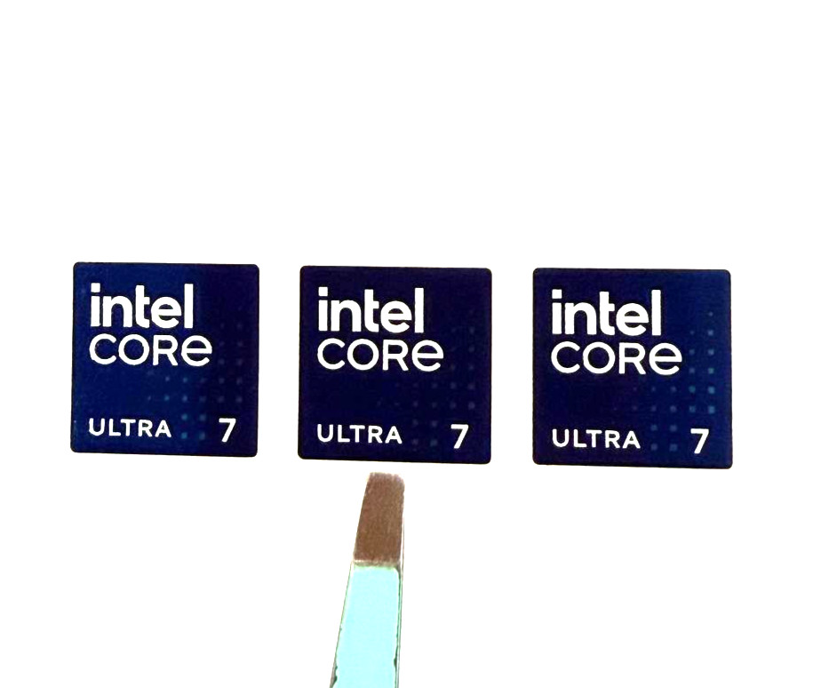 3x Intel Core Ultra 7 Sticker Label Decal 18mm x 18mm