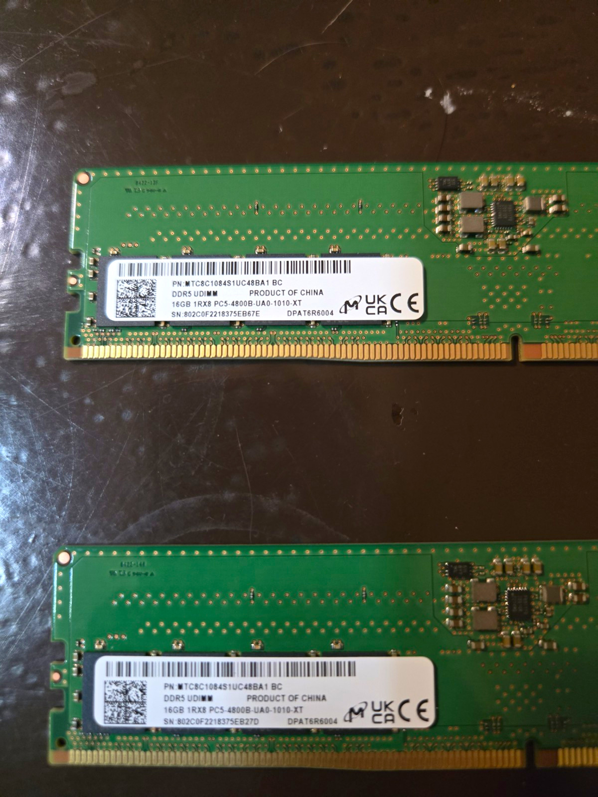 Micron 32GB (2x16GB) DDR5-4800 PC5-48000 UDIMM  MTC8C1084S1UC48BA1
