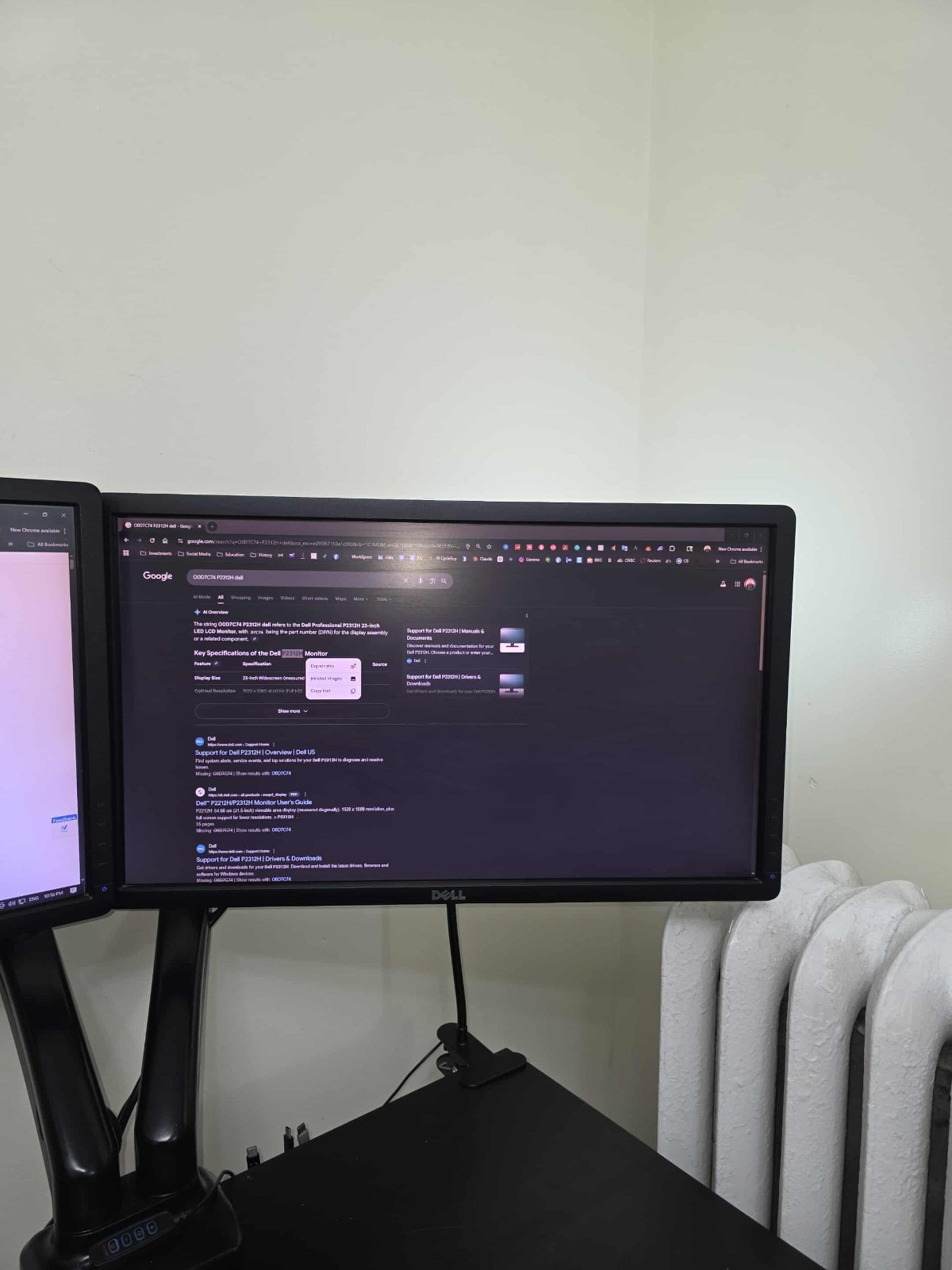 Dell 23" 2 Monitors P2312H - 2 LCD-Displays (Pictured)  (Sold Together)
