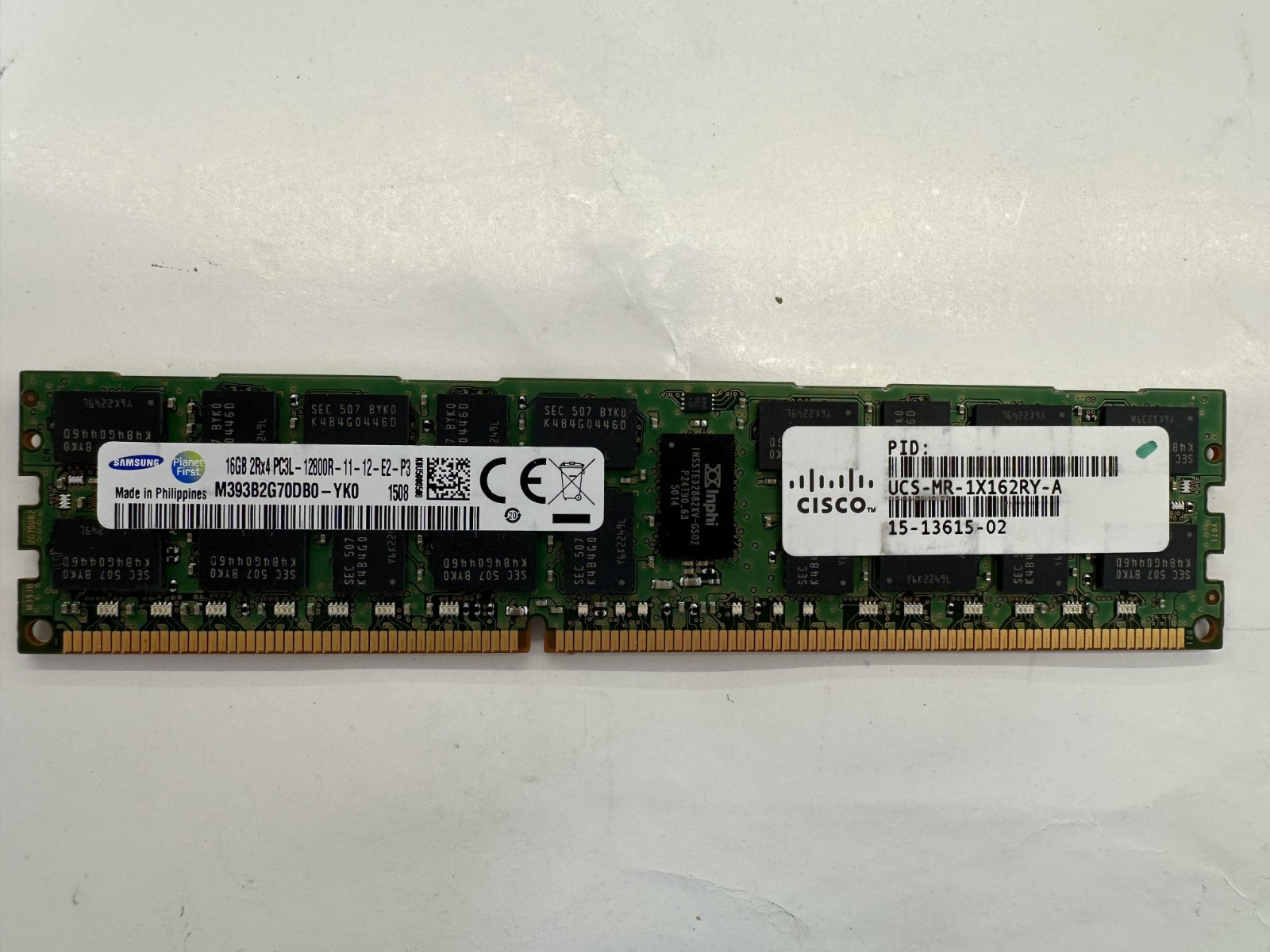 Cisco UCS-MR-1X162RY-A 16GB DDR3L PC3L-12800R ECC DIMM Samsung  M393B2G70DB0