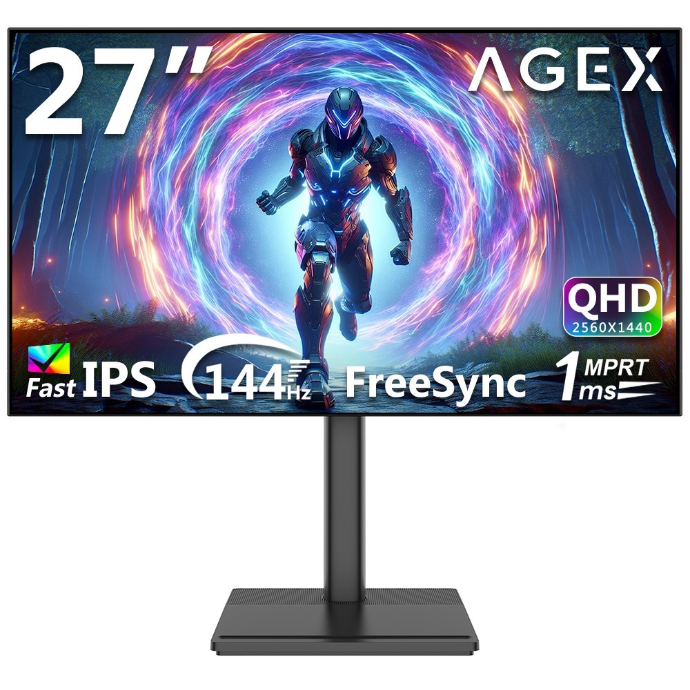 27" 2K QHD 2560x1440 1.07B Colors 100% sRGB 144Hz 1ms Fast IPS Gaming Monitor