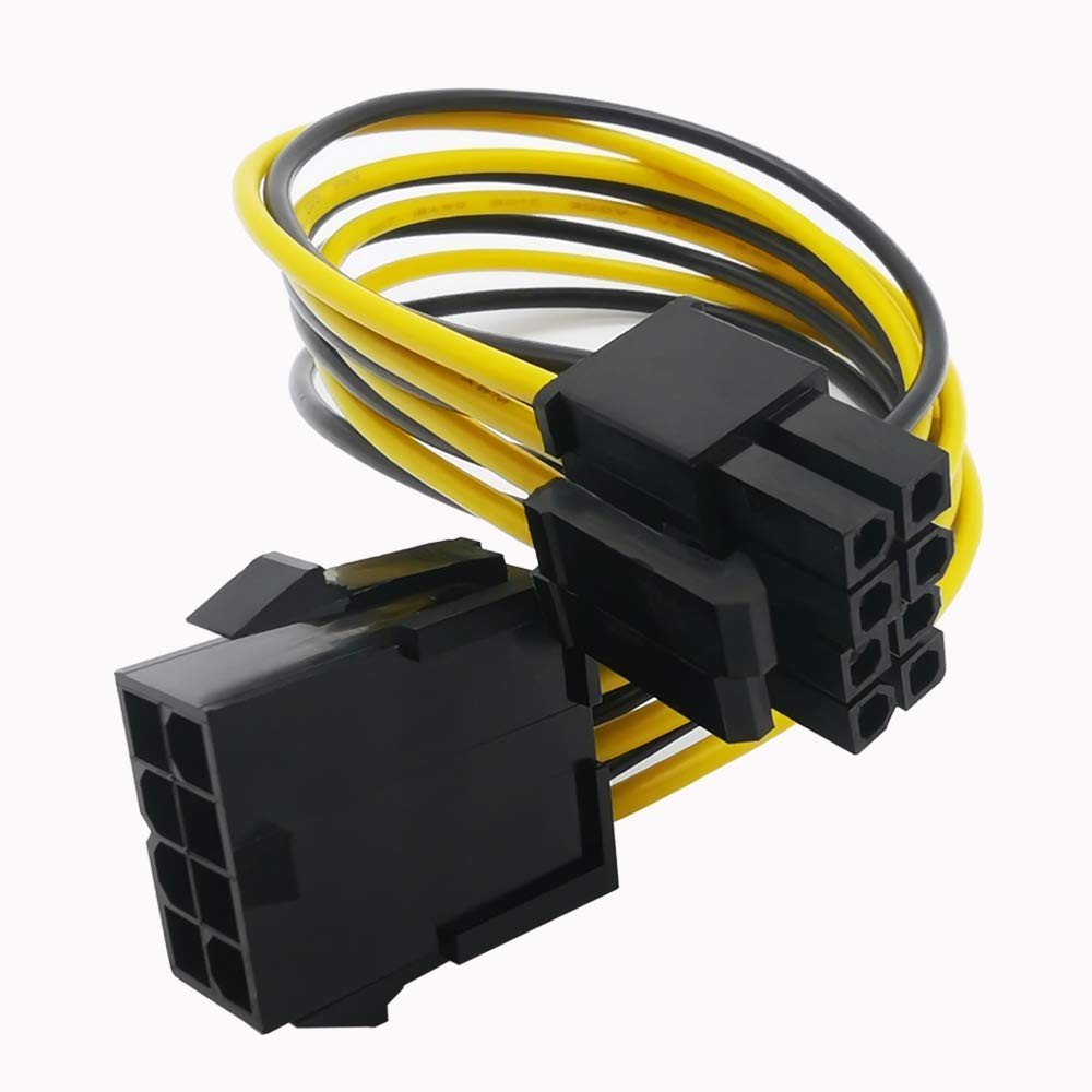 8 Pin CPU Power Cable/Adapter (8 Inch, 18AWG), (4+4) Pin Male to 8Pin Female ATX