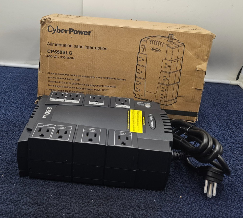 CyberPower CP550SLG 330W 8-Outlet Standby UPS System 550VA Black