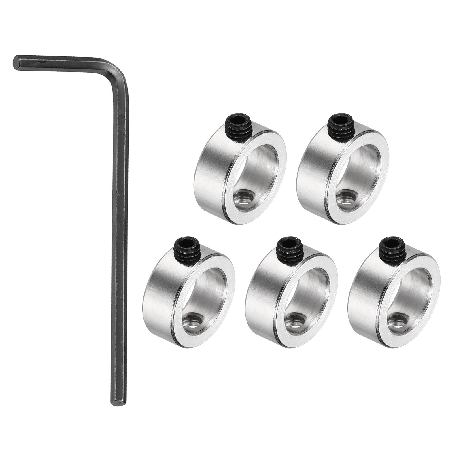 5Pack Shaft Lock Collar 10.05mm Bore 15mm OD 6mm H Collar Set Silver