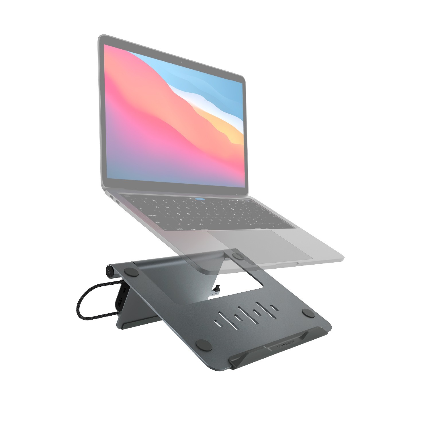 ADAM elements 5-in-1 USB-C Hub Stand Laptop Riser 4K HDMI PD Charging MacBook