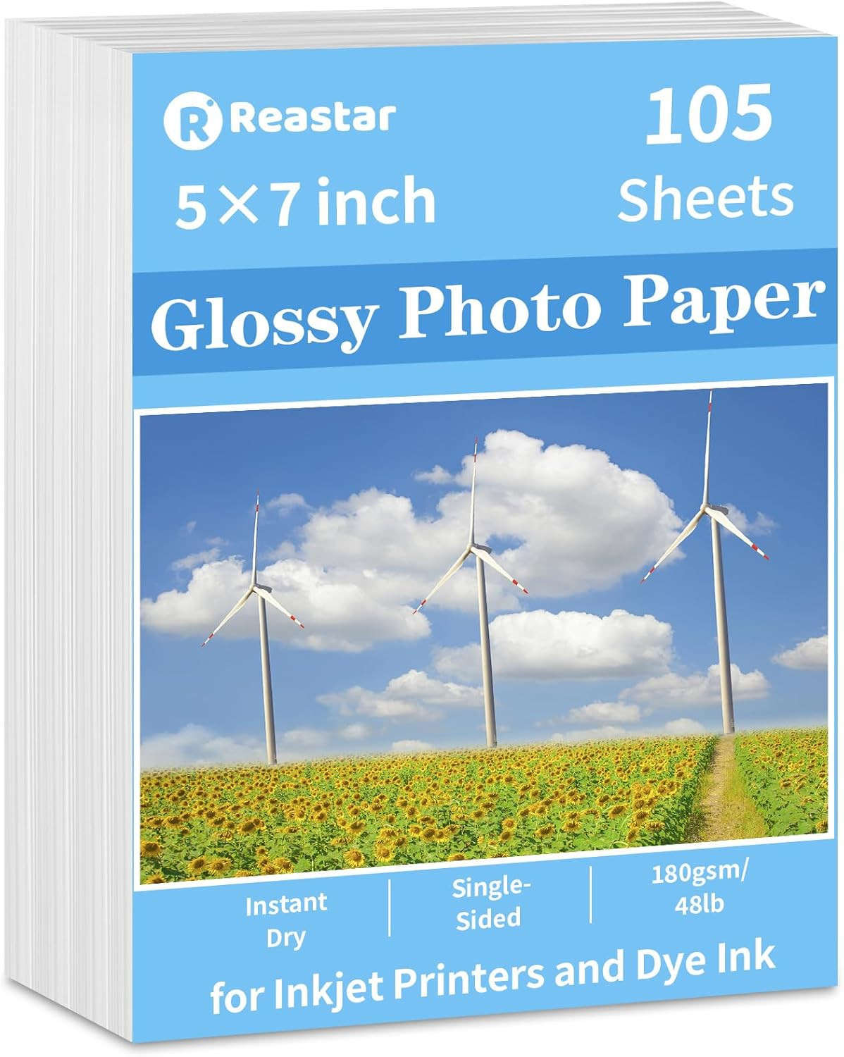 Papel fotográfico brillante de 5 x 7, 105 hojas para impresora de inyección de t