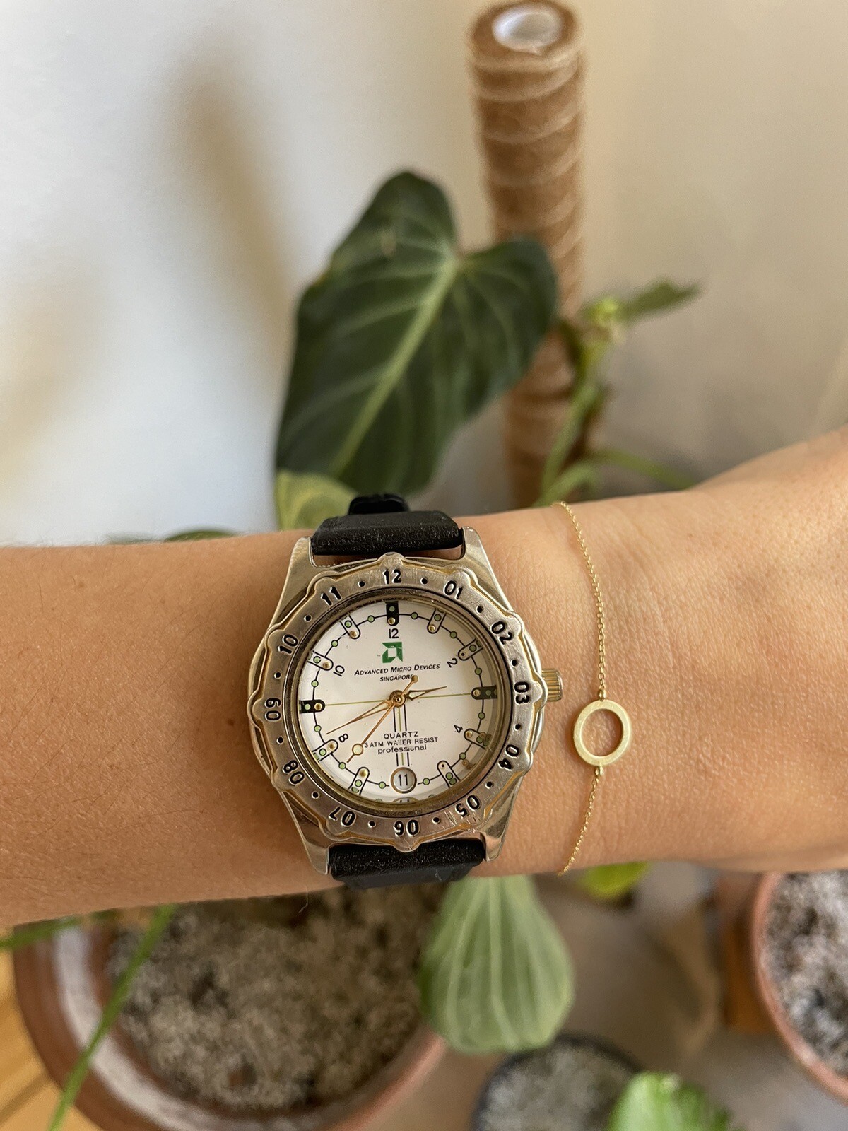 Vintage Advertising AMD Watch Advanced Micro Devices Wristwatch - READ