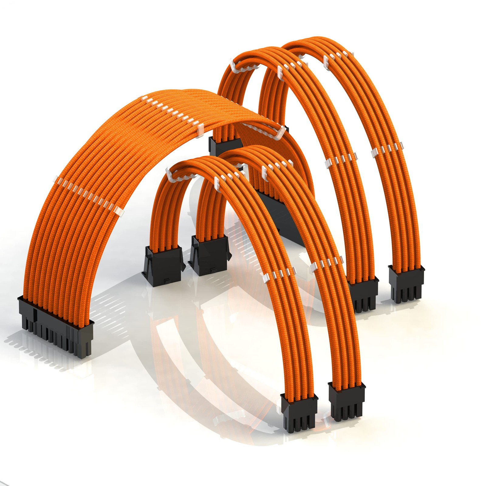 ATX 24-Pin PSU Extension Cable | Braided Sleeved, 30cm, Orange
