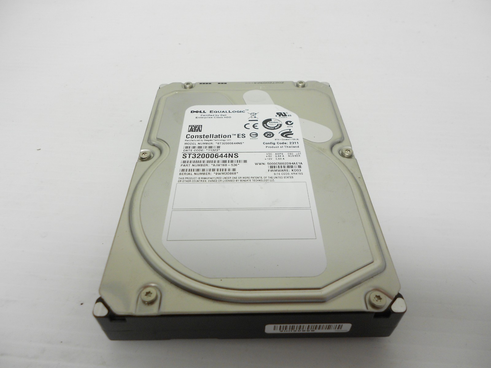 Dell Equallogic 2TB SATA Hard Drive 9JW168-536 PS6500 PS6000 PS6010 T926W