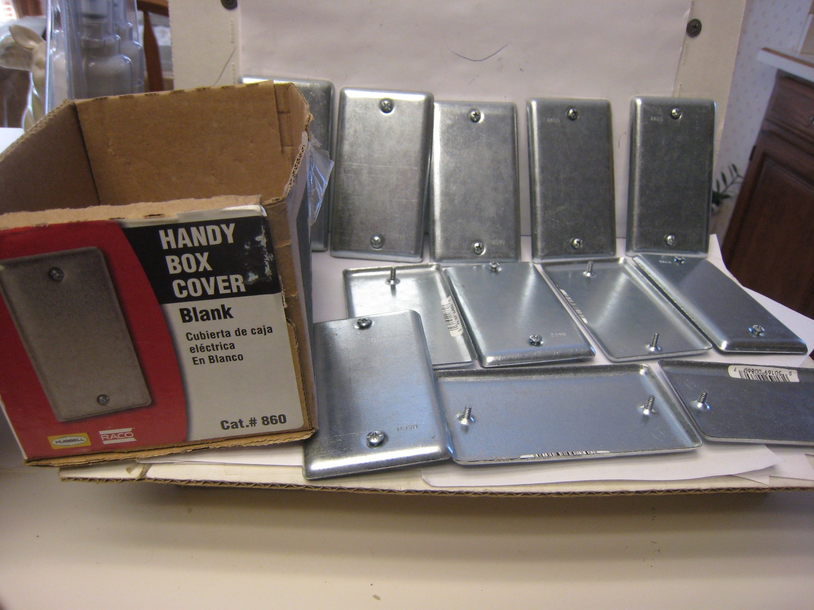 12 Hubbell Raco 860 Steel Blank Utility Outlet Handy Box Cover 2-5/16" x 4-3/16"