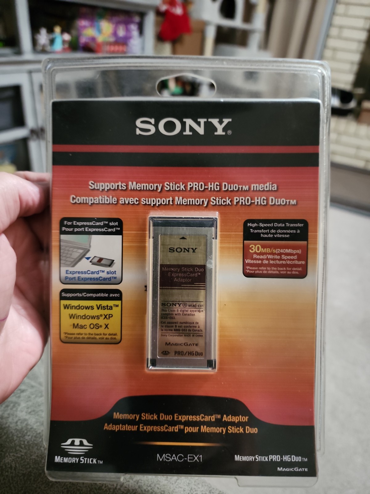 SONY MSAC-EX1 Memory Stick PRO-HG Duo Express CARD ADAPTOR MAGIC GATE NEW NOS
