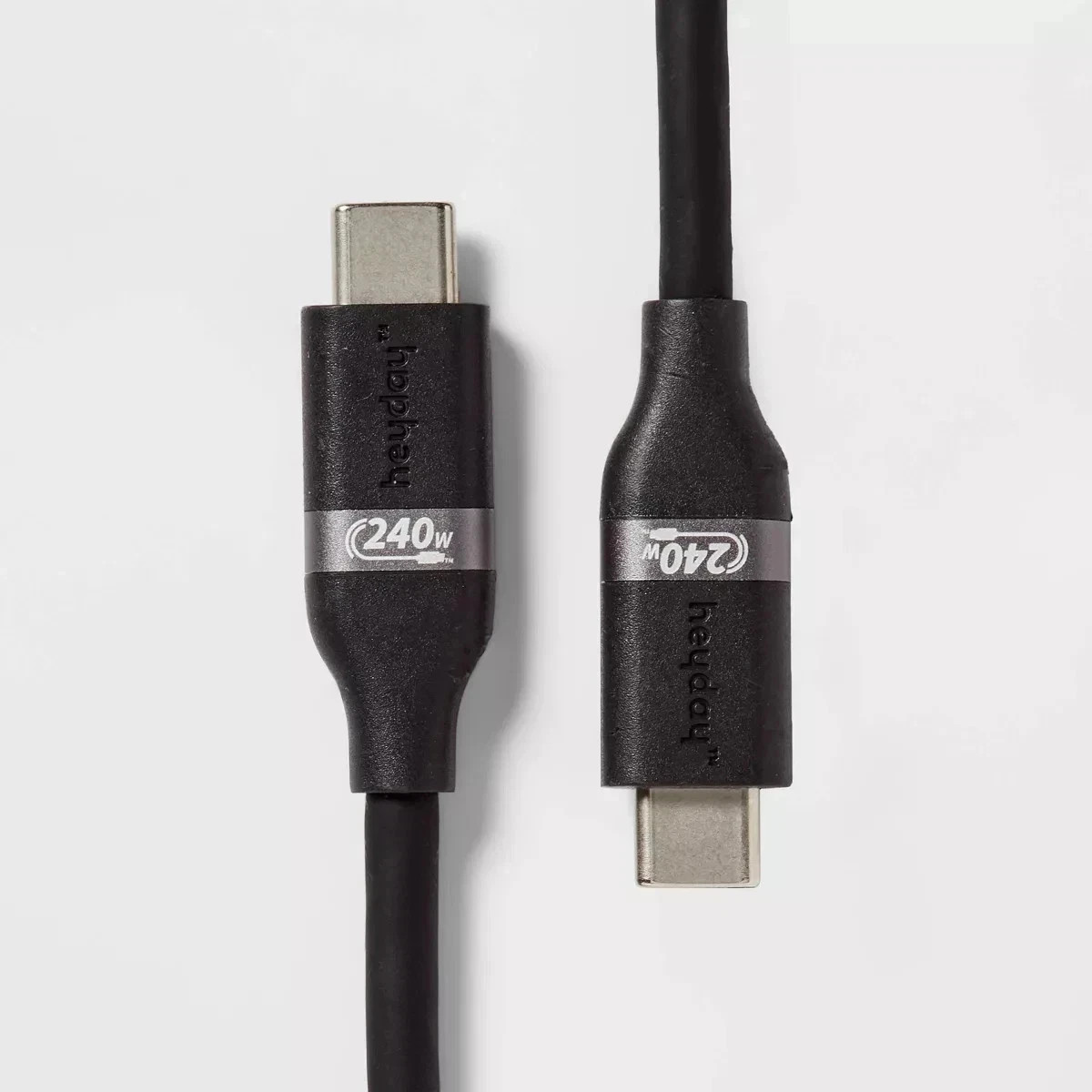 4' USB-C to USB-C 240W Silicone Cable - Black: Male-To-Male Connection - A14