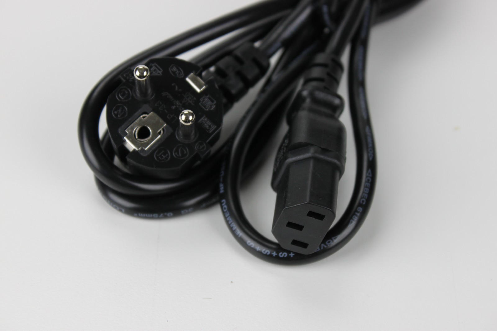 6ft CEE 7/7 to IEC320 C13 European Schuko Power Cord  18AWG H05VV-F 10A/250V,...