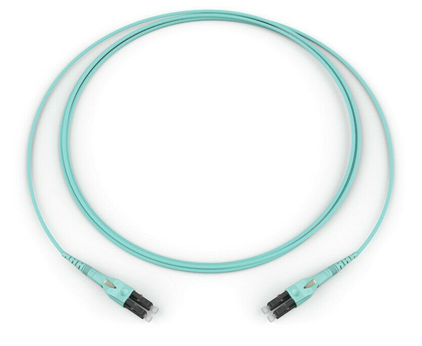 1m LC-LC Duplex 50/125 OM3 Multimode 10GB Fiber Patch Cable Aqua Uniboot 3FT