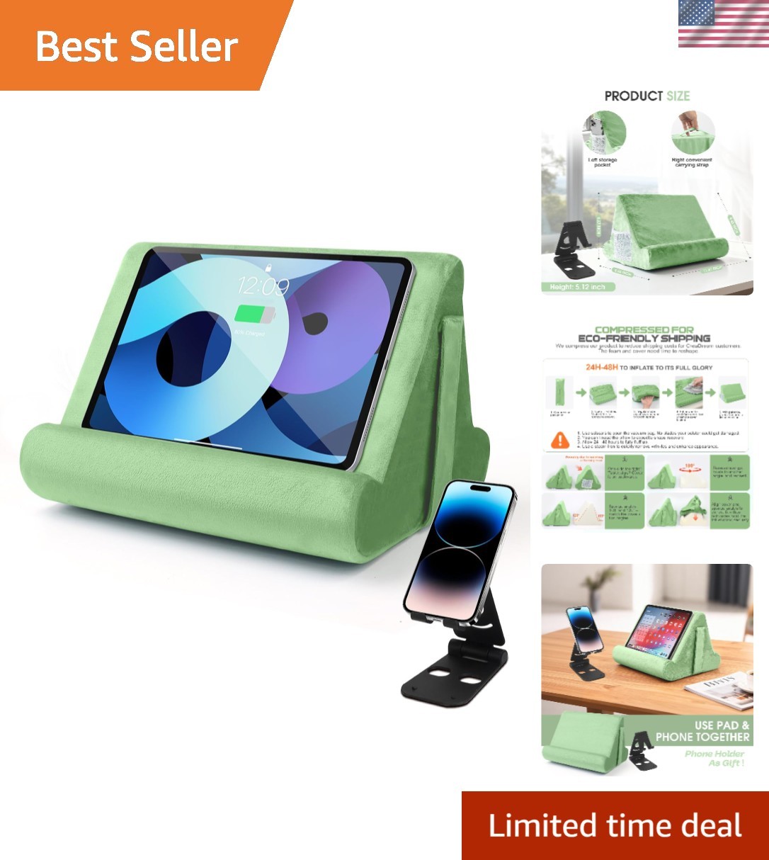 Lazy Universal Tablet Holder with Soft Pad & Carrying Handle - Travel Friendly