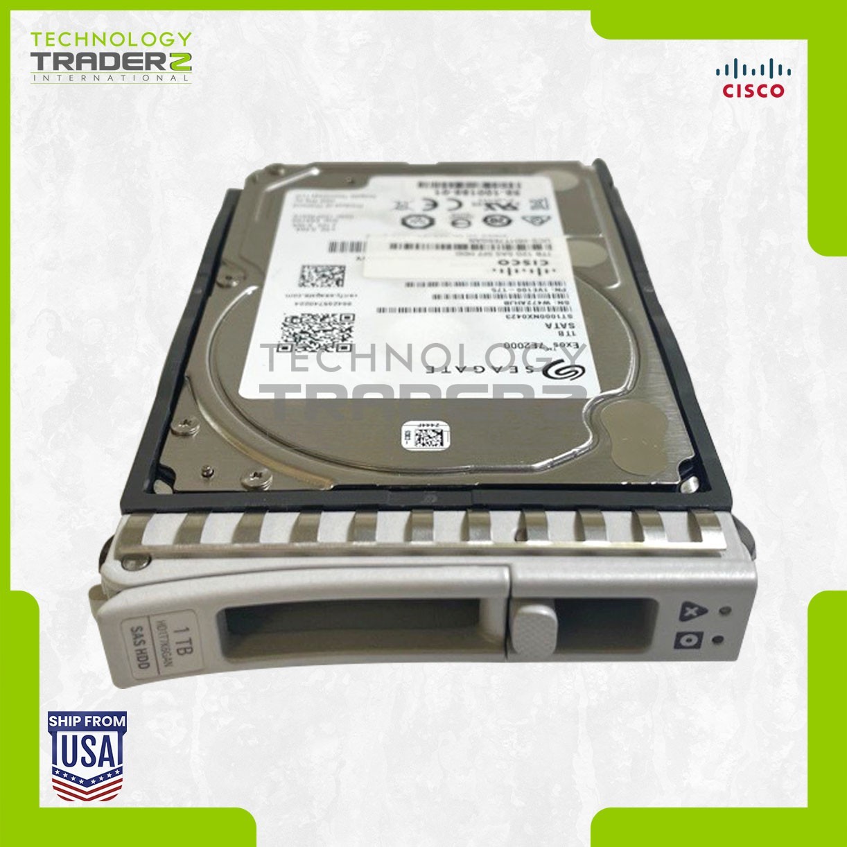 UCS-HD1T7K6GAN Cisco 1TB 7.2K SATA 6Gb Hot Swap 2.5" HDD 58-100188-01 W/ 1x Tray