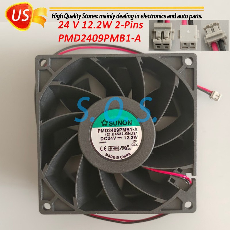 2 PCS For SUNON Fan PMD2409PMB1-A DC24V 12.2W 2 Pin, Inverter cooling fan