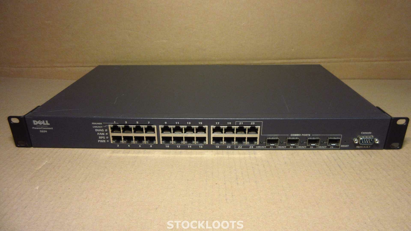 Dell 5324 XJ675 PowerConnect 24-Port 10/100/1000 4x SFP Layer 2 Switch + RM EARS