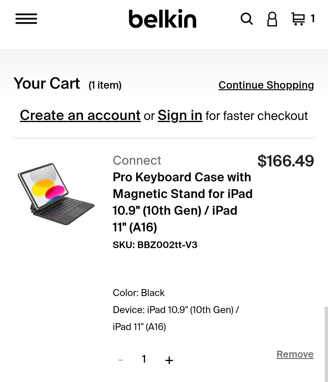 Connect Pro Keyboard Case with Magnetic Stand iPad 10.9" (10th Gen) 11" (A16)