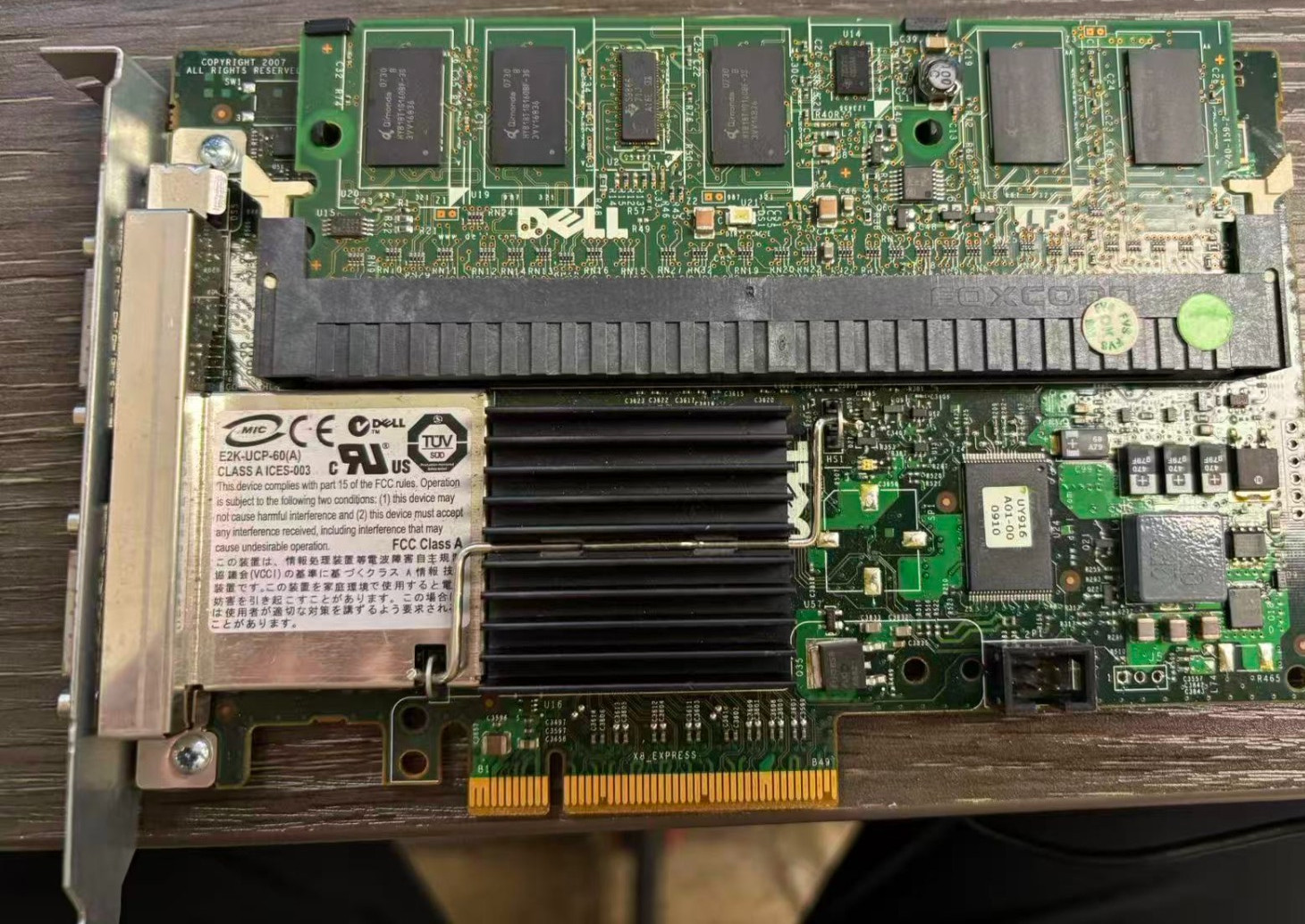 Dell PERC 6/E UCP-60 E2K-UCP-60(A) PCIe x8 Dual External SAS RAID Controller