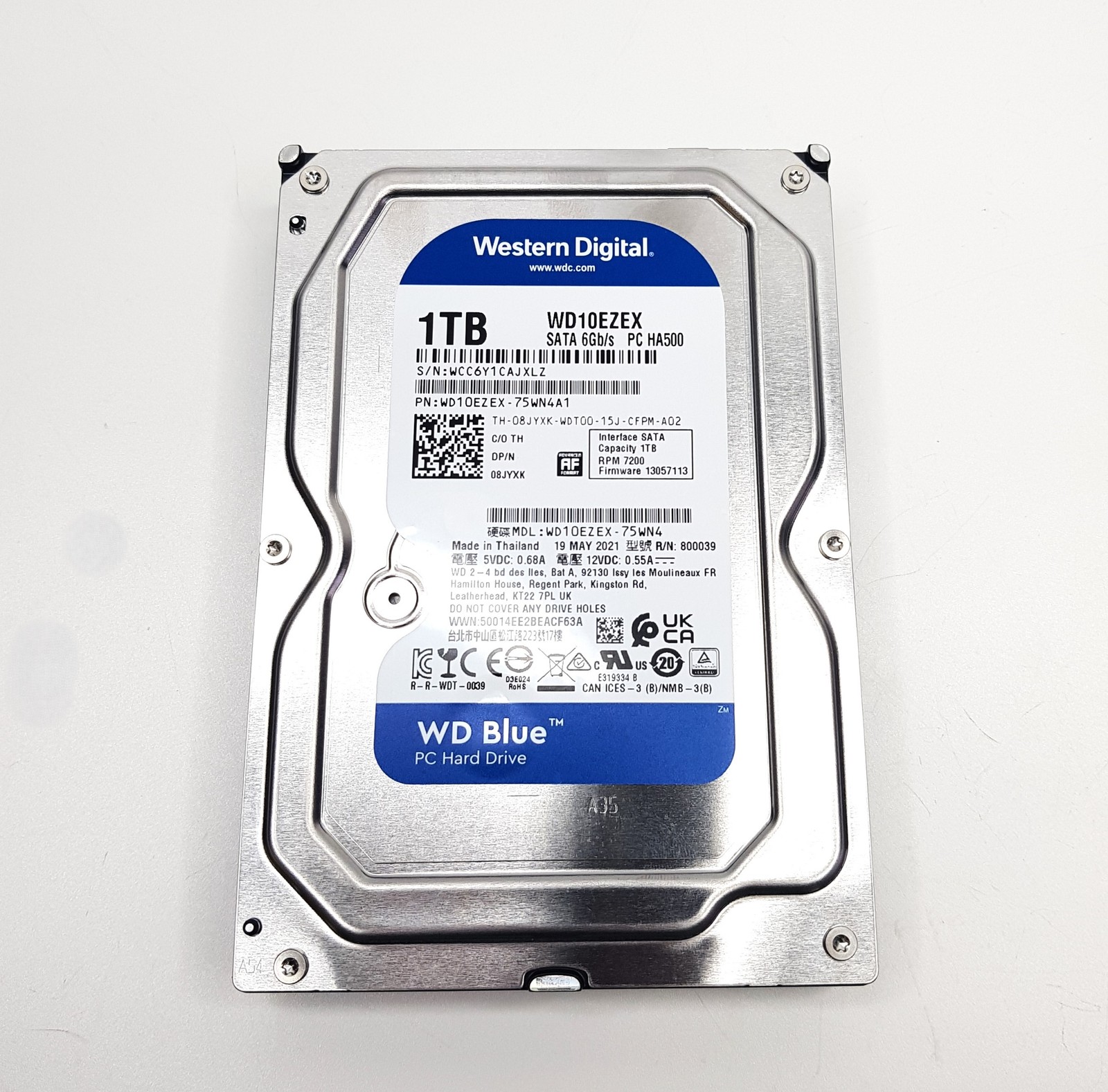 Western Digital 1TB 7200RPM 6Gbps 3.5'' SATA Hard Disk Drive WD10EZEX 08JYXK