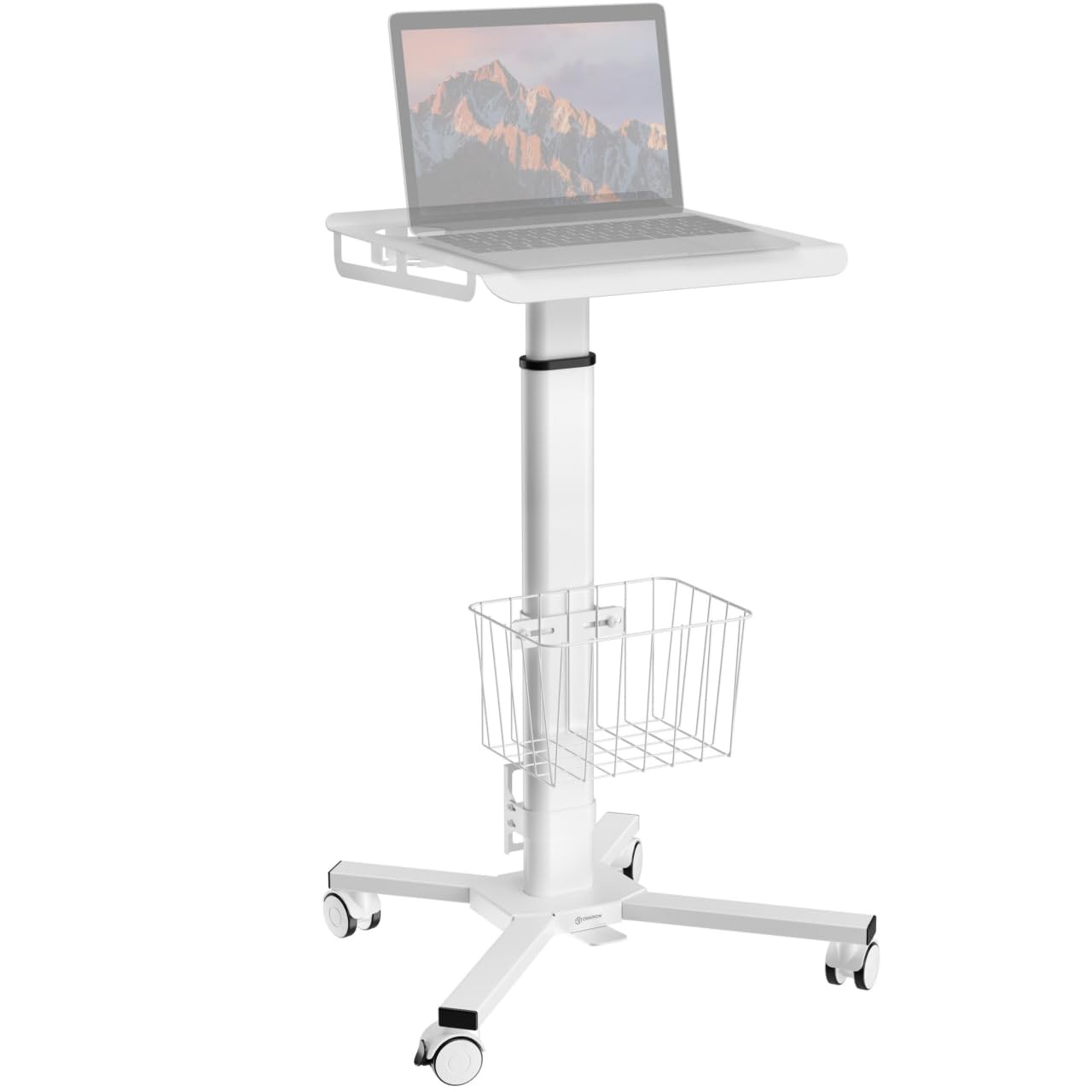 Laptop Cart on Wheels, max 17.6 lbs, Portable Workstation, White