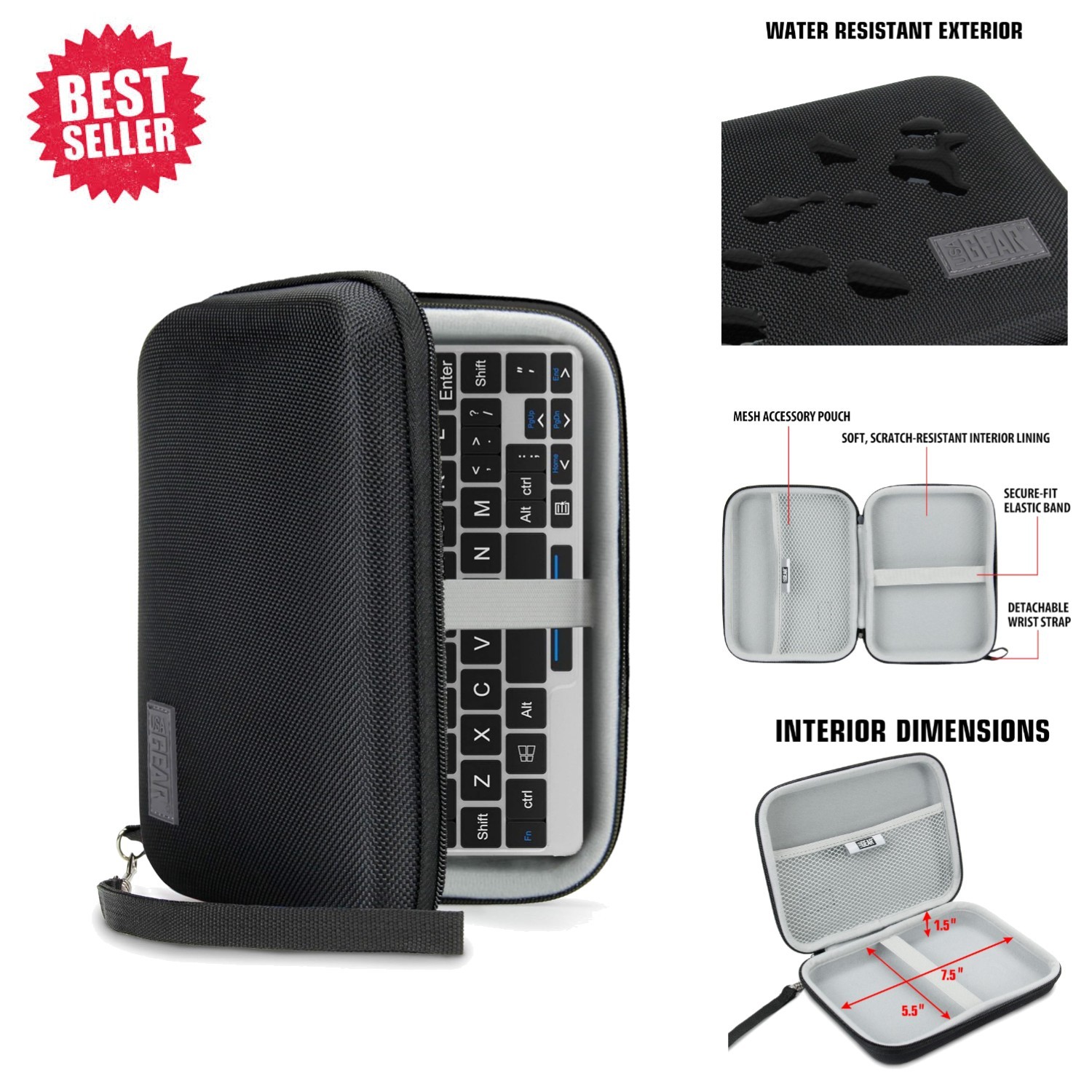 Durable 7 Inch Hard Case for Mini Laptops - Scratch Resistant & Travel Ready