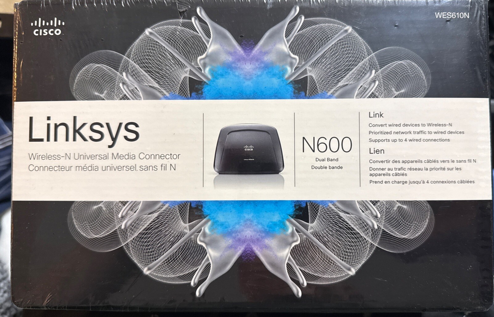 Linksys N600 WES610N 4-Port Dual Band Wireess-N Universal Media Bridge