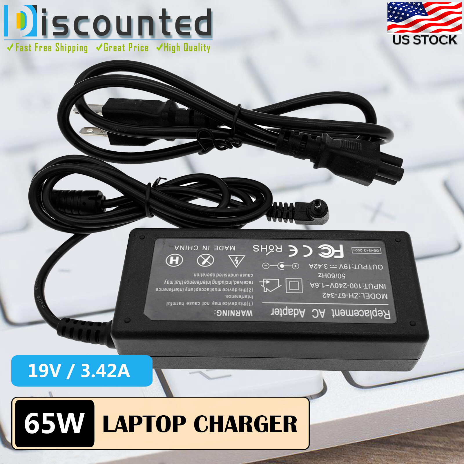 65W AC Power Adapter For Wacom Cintiq Companion DTH-W1300 DTH-W1300H DTH-W1300L