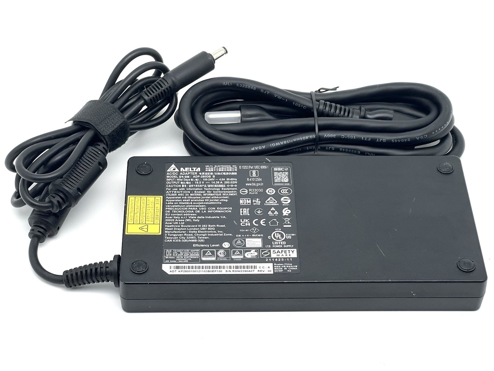 Acer 280W ADP-280DB B AC Power Adapter Charger 19.5V 14.36A, Delta, Predator