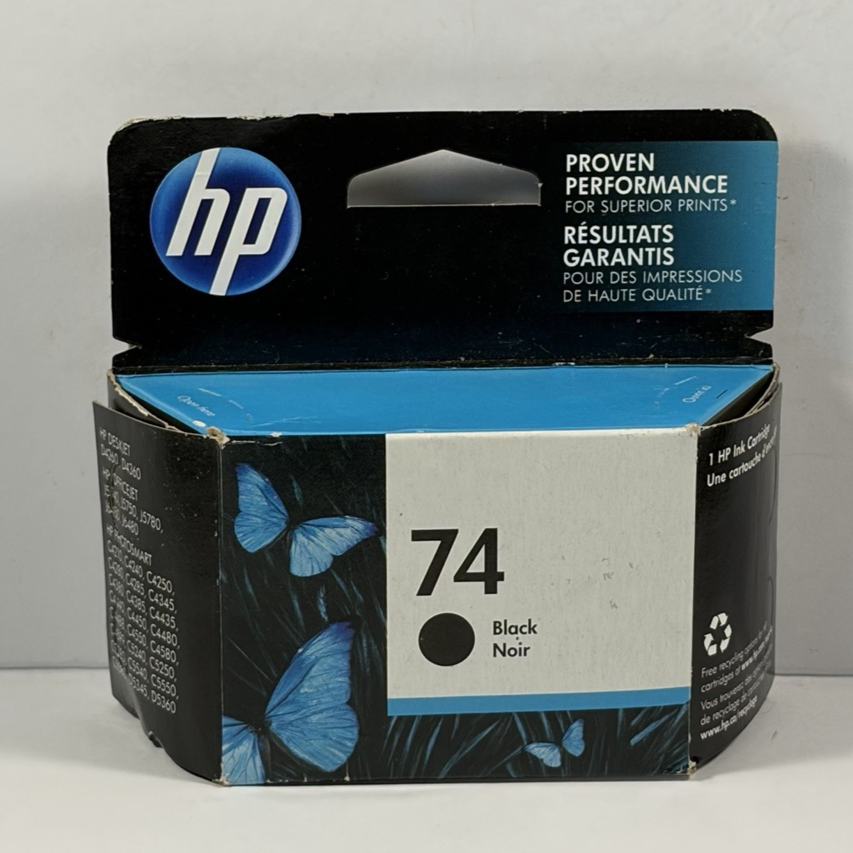 HP 74 Black Ink Cartridge CB335WN Genuine OEM Factory Sealed MAR 2020