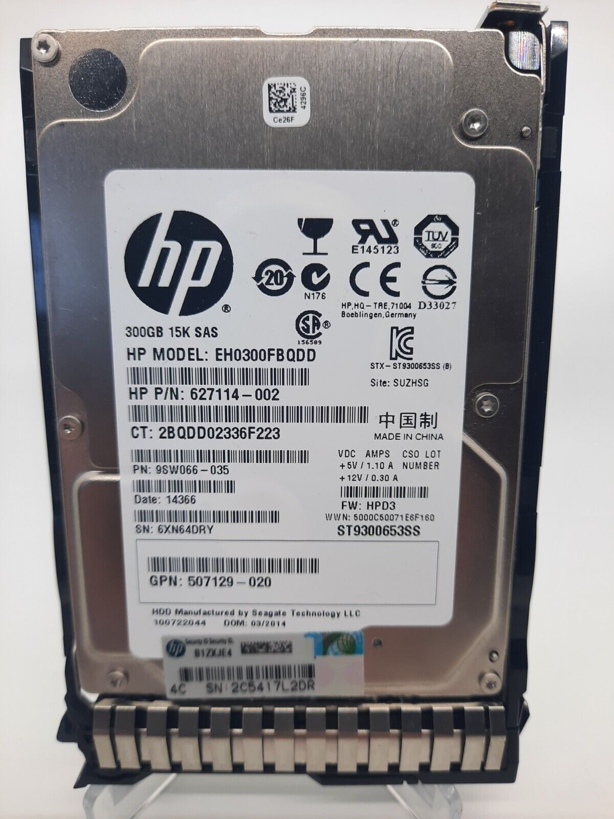 *** HP 652611-B21 300GB 6G SAS 15K 2.5in SC ENT HDD Hard Drive 653960-001 ***