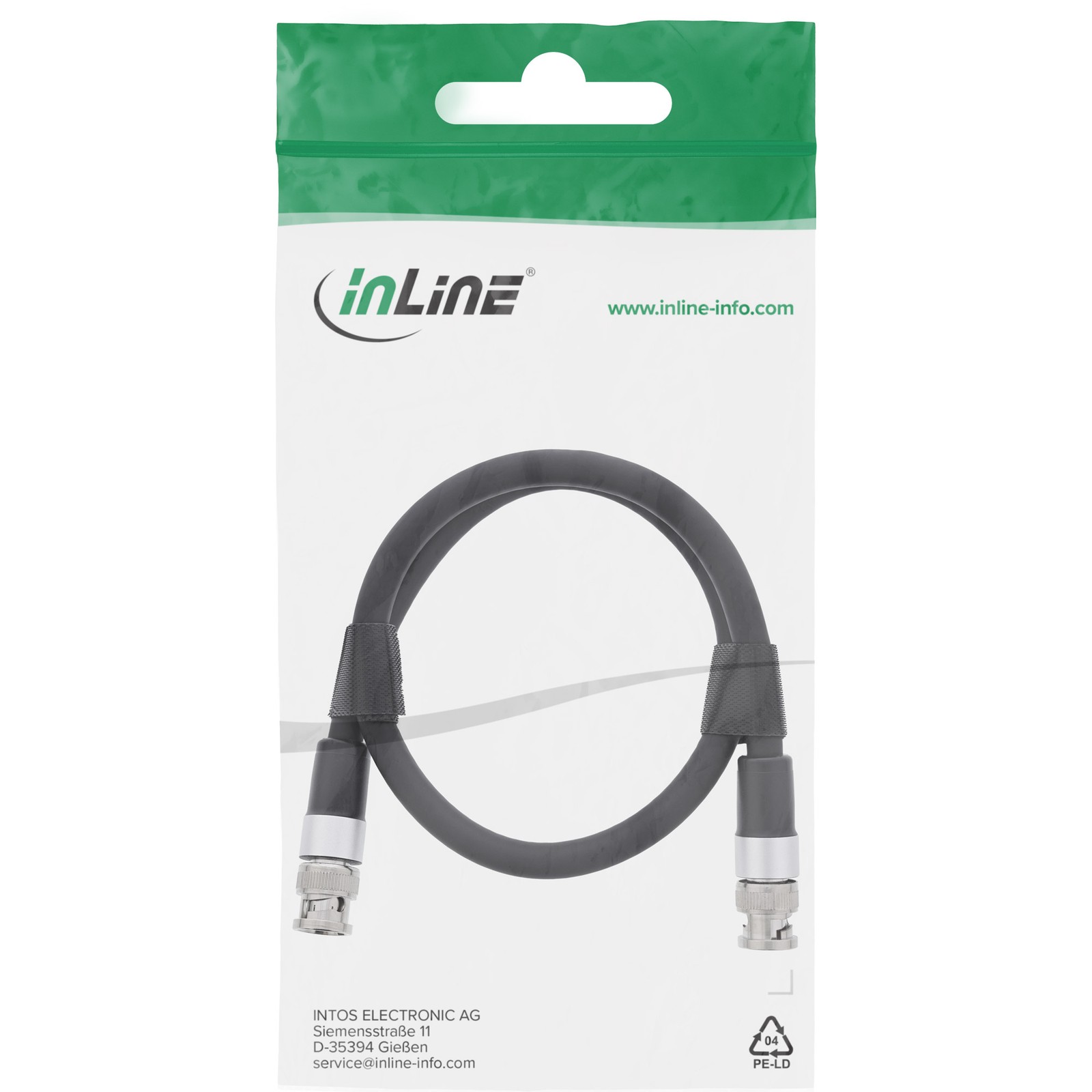 10855S InLine BNC Video Cable 12G-SDI 4K60Hz 75 Ohm 0 5m ~D~