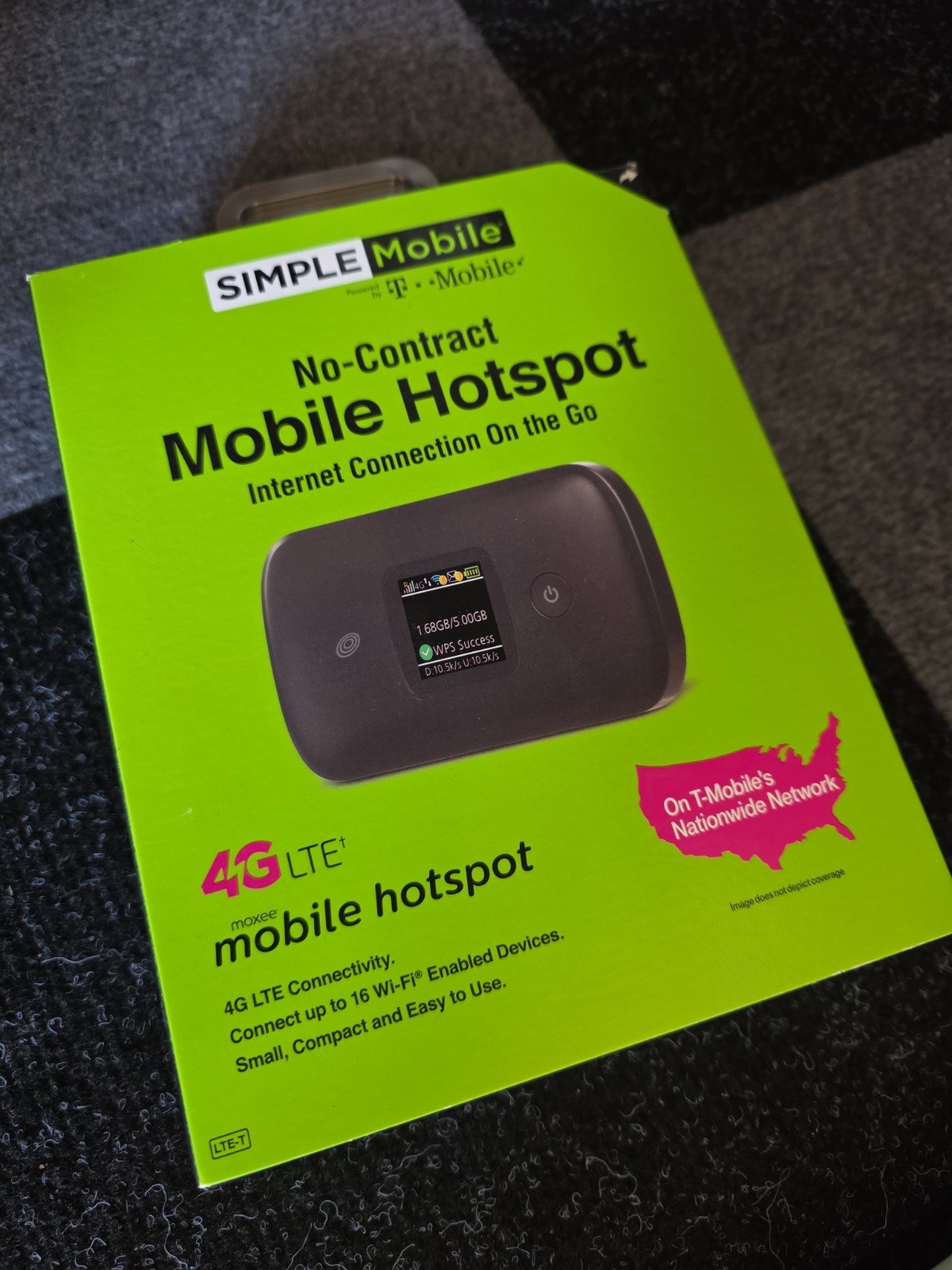 Simple Mobile 4G LTE No-Contract Mobile Hotspot Black Open Box 