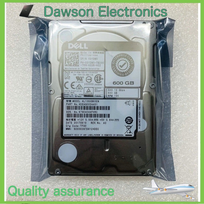 1pcs Dell 600GB 15K 12G SAS 2.5" Enterprise HDD Hard Drive 0DYDW0 AL13SXB60EN