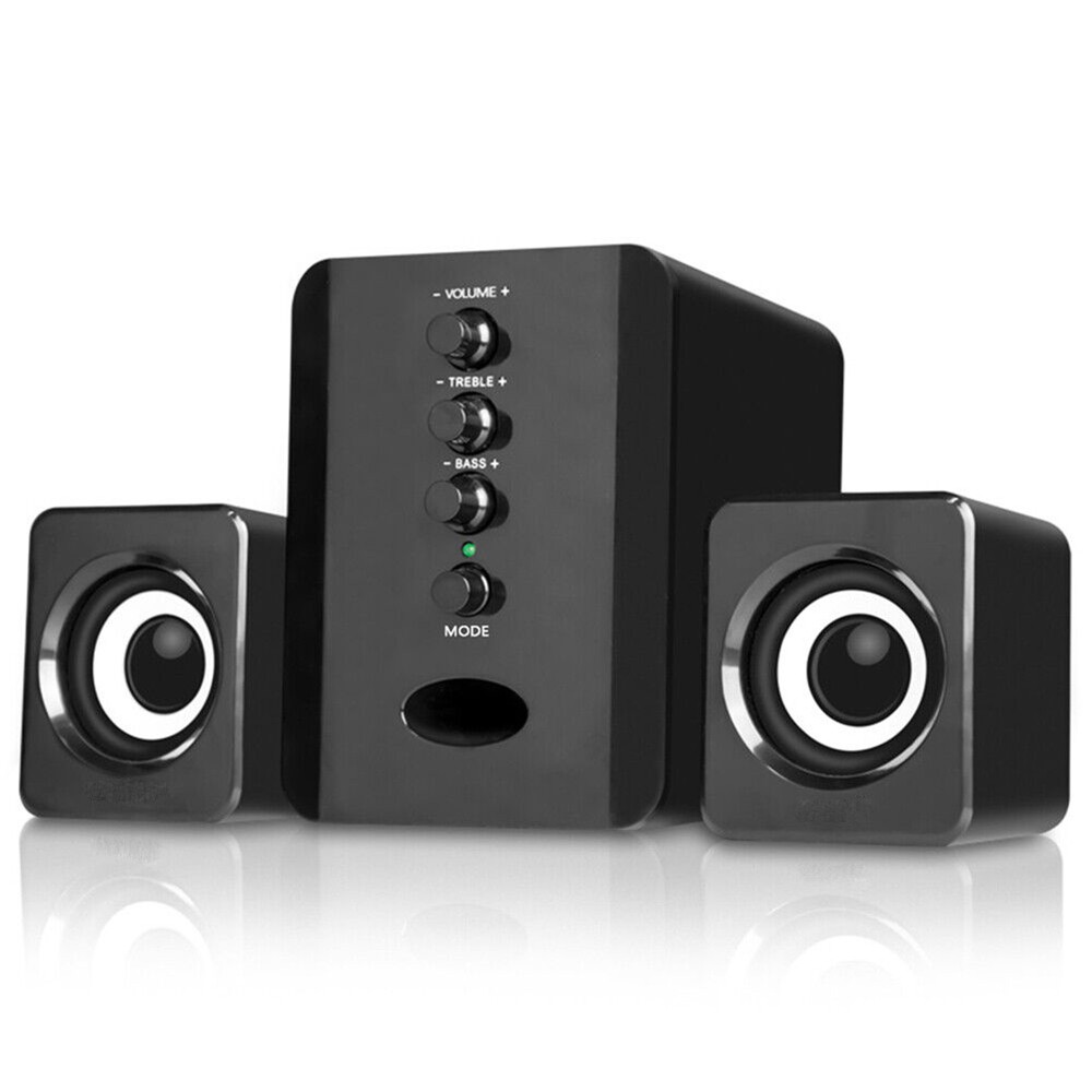 Stereo Bass Sound Computer Speakers Subwoofer3.5mm USB Wired for Desktop Laptop