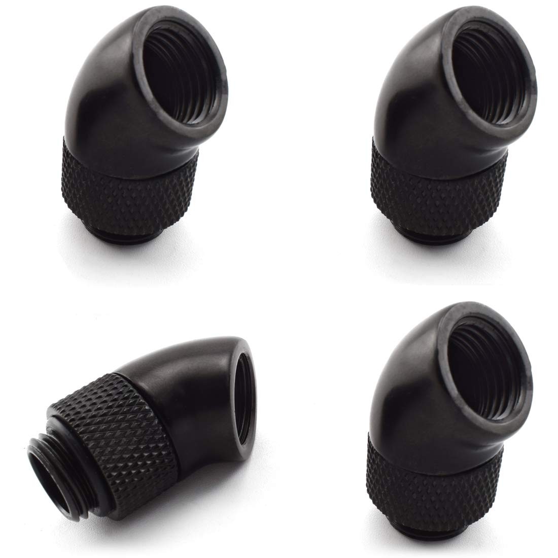 4-Pack G1/4" Male to Female 45° Rotary Fitting