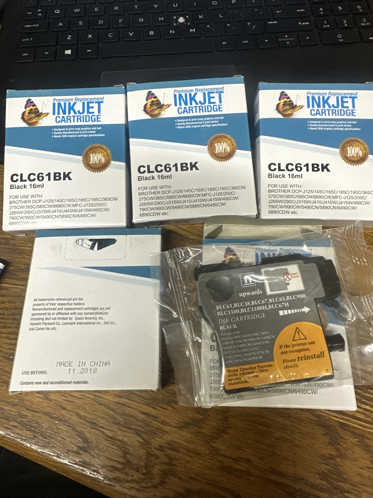 Premium Replacement Inkjet Cartridge for Brother Clc61bk Black 5pk