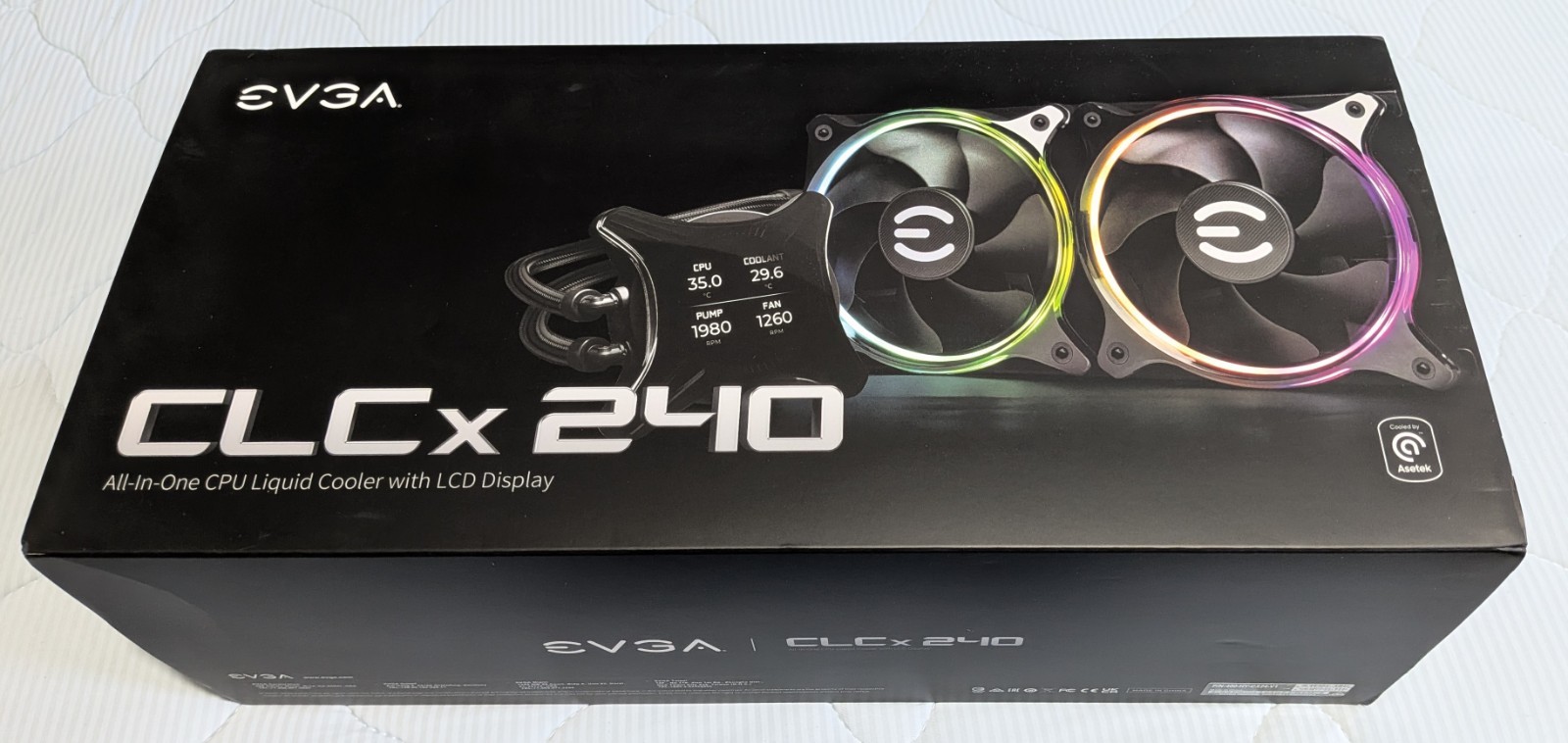 EVGA CLCx 240 Liquid CPU Cooler 240mm Radiator LCD 120mm RGB Black
