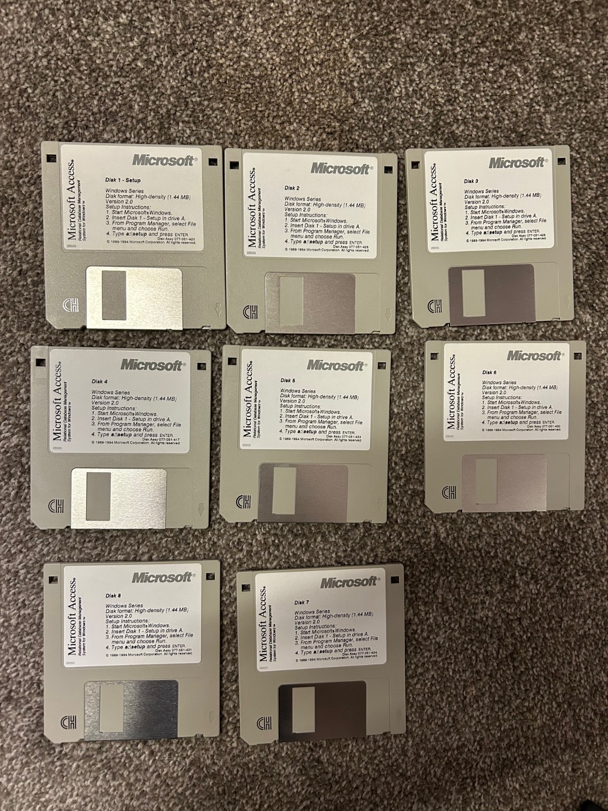 Microsoft Access Version 2.0 Windows OS 3.5” Floppy Discs 1994