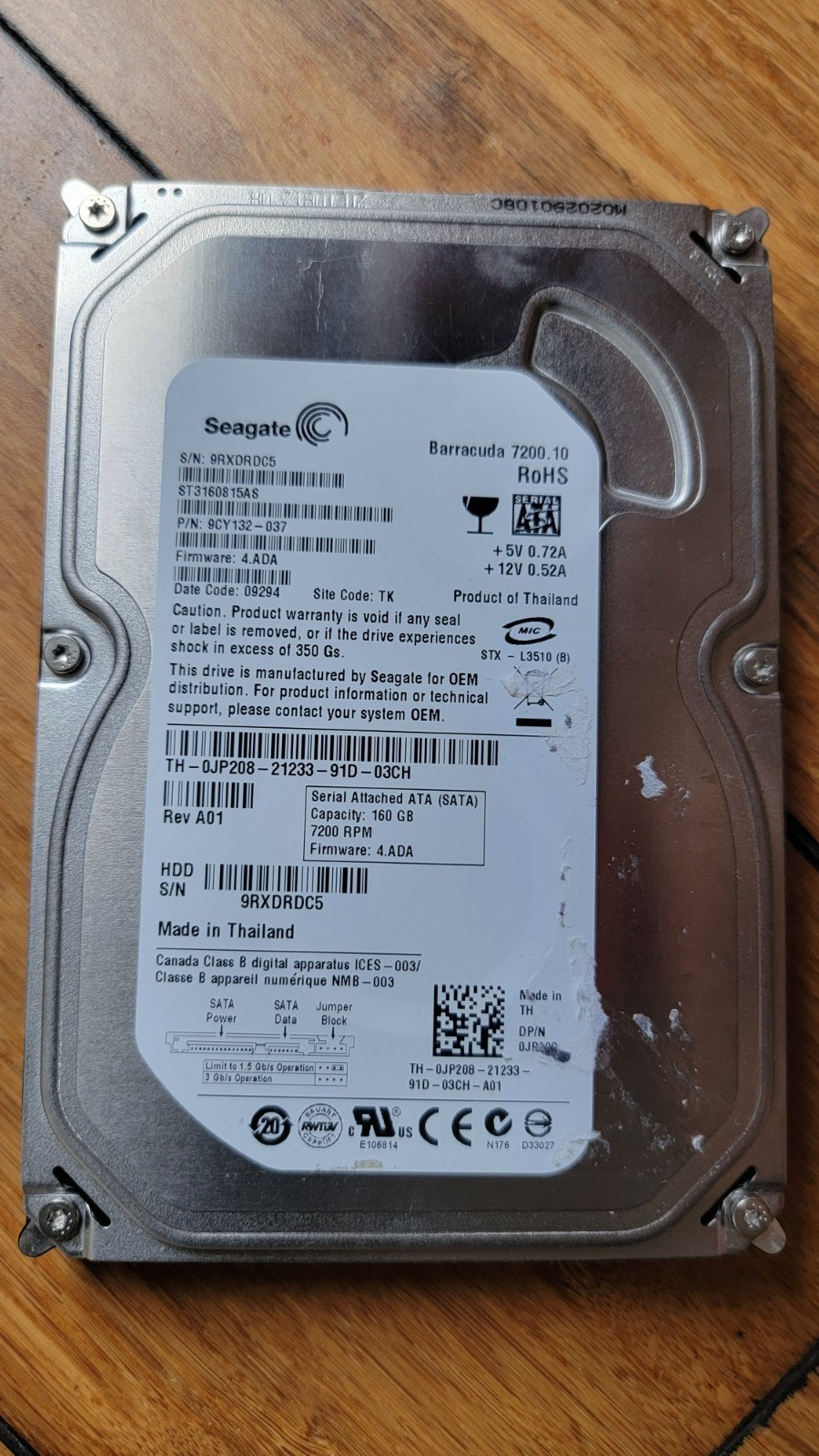 Seagate Barracuda Internal HDD 3.5" 160GB