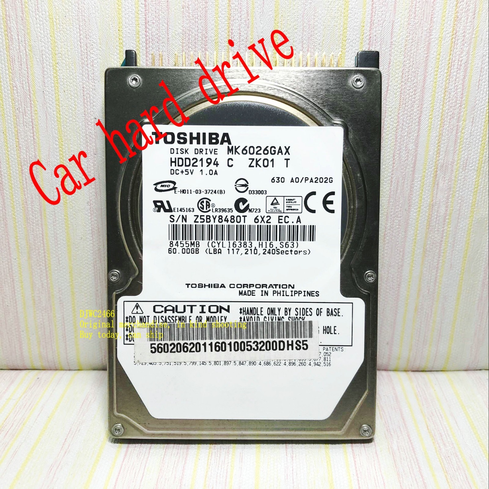 Toshiba MK6026GAX 60GB Internal 5400RPM 2.5" (HDD2194) IDE Car Hard Drive