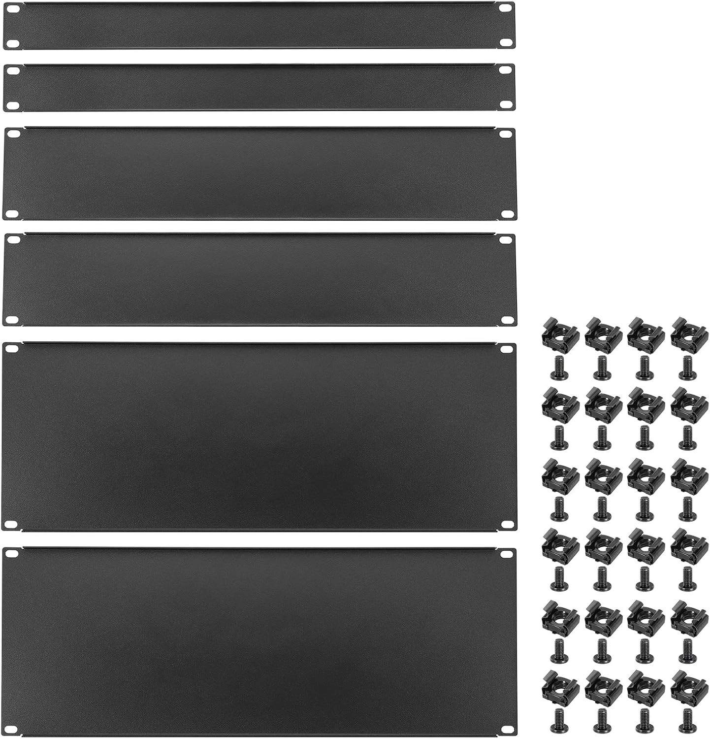 6 Pcs 1U,2U,4U Blank Panel Metal Rack Mount, 19 Inches, Filler Panel