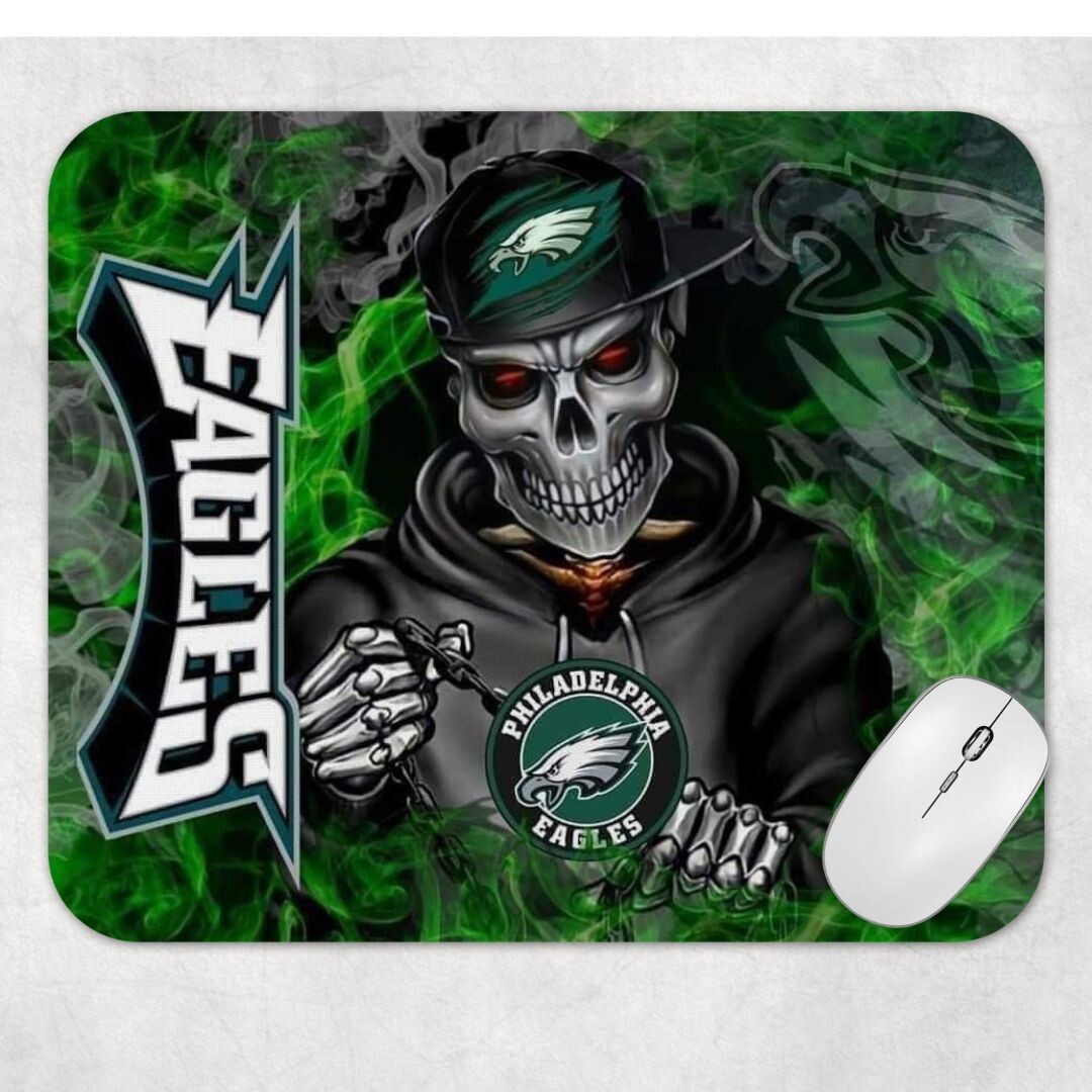 Eagles Football Skull Quote Computer Non Slip Custom Mouse Pad