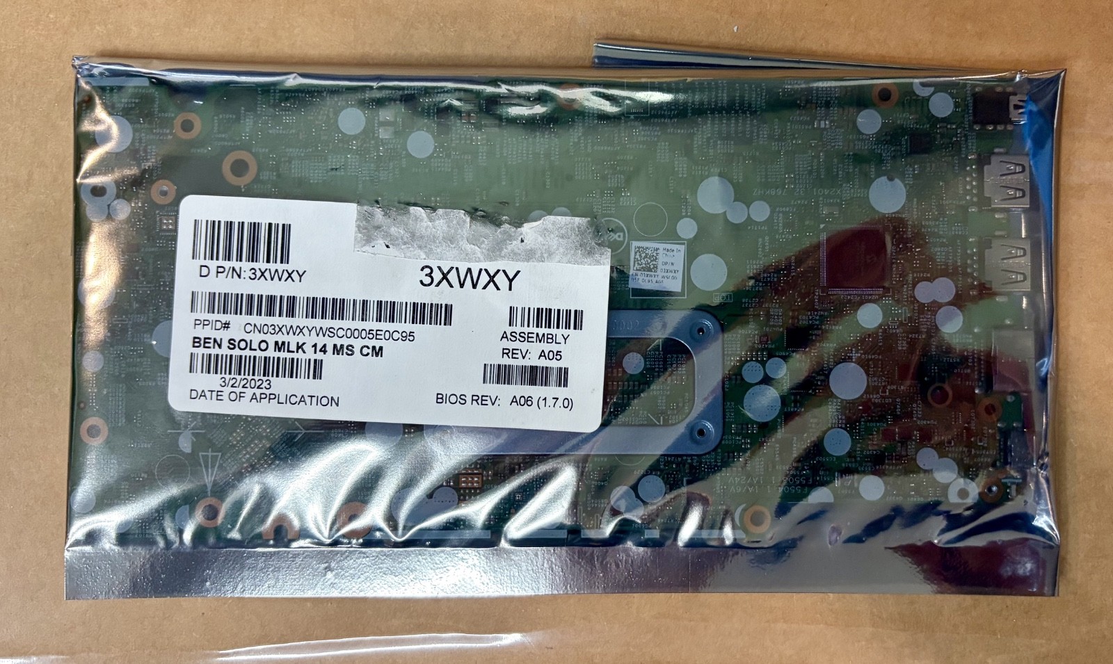NEW DELL INSPIRON 5591 2-IN-1 INTEL CORE I5-10210U CPU LAPTOP MOTHERBOARD 3XWXY