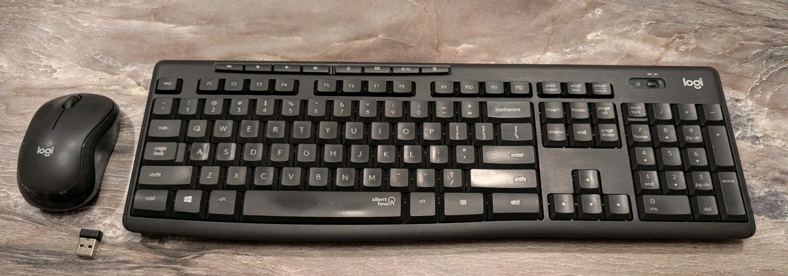 Logitech K295 + M220 Silent Touch Wireless Keyboard and Mouse USB Dongle Combo