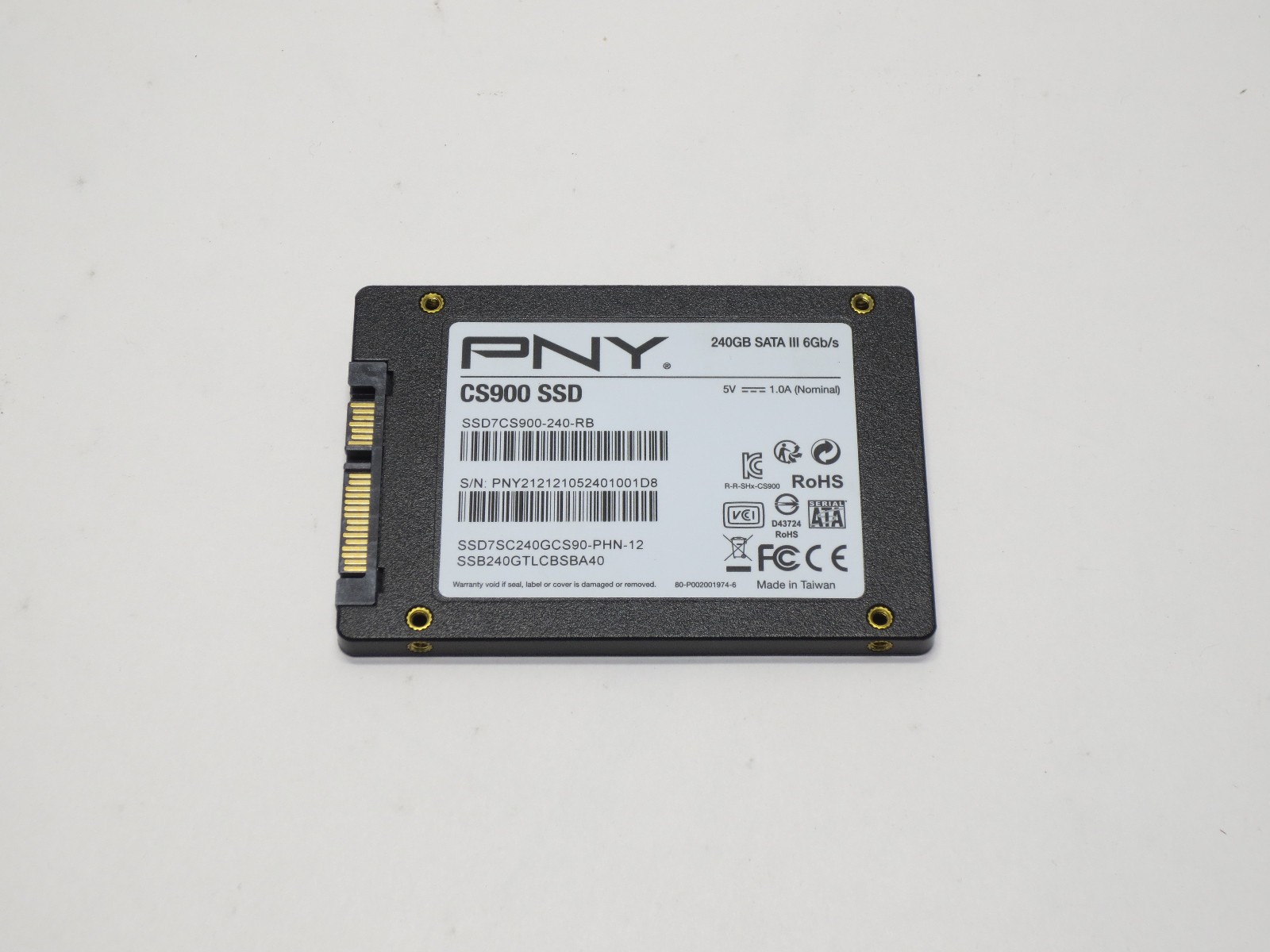 PNY CS900 240GB 2.5" SATA III Internal Solid State Drive, SSD7CS900-240-RB