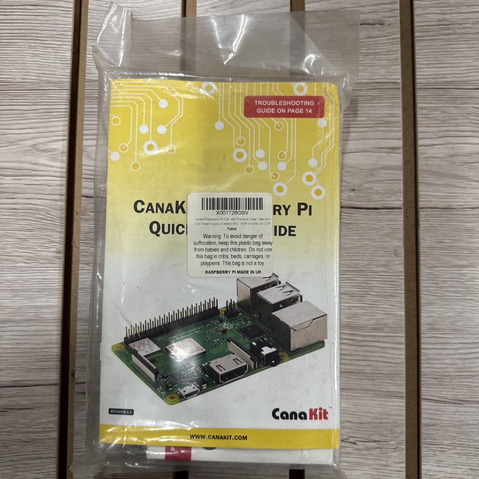 NIB CanaKit Raspberry Pi 3 B+ (B Plus) with Premium Clear Case and 2.5A Power
